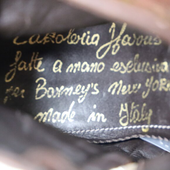 Calzoleria Harris for Barneys Vintage 8.5 Brown Burnished Italian Cap Toe Mens B - Picture 11 of 13